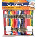 Pacon Embroidery Thread, 12 Floss Bobbins, 100/PK, Assorted PK PAC6477